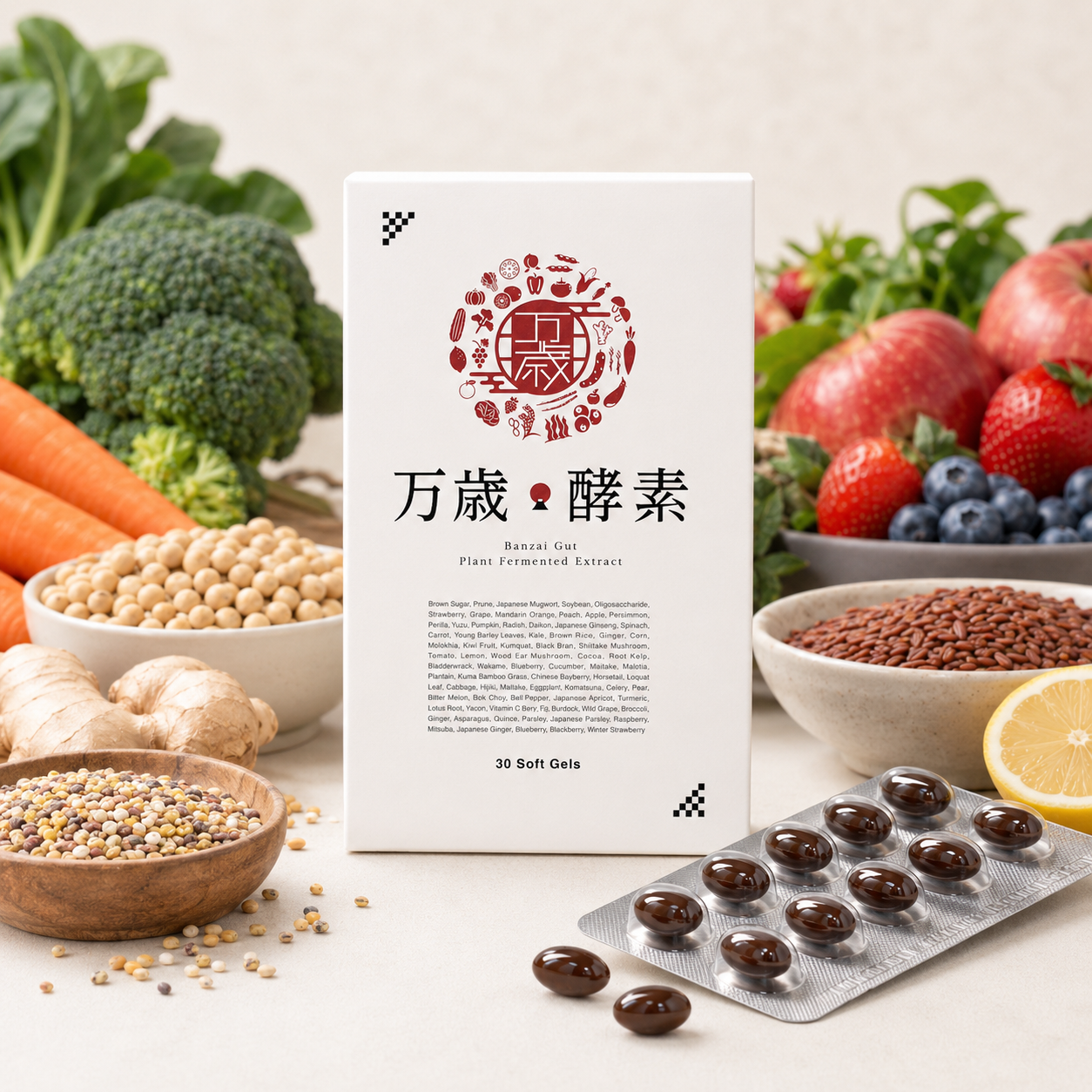 万歳酵素と植物素材